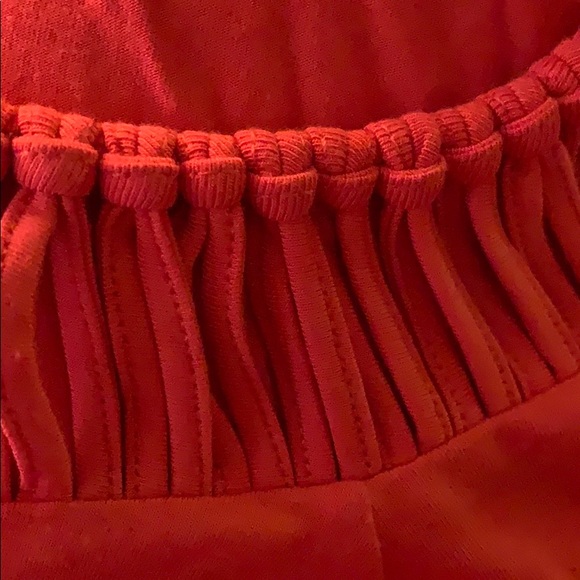 Cute Orange T-shirt like Knit Material Dress - Picture 2 of 5